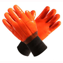 Оранжевые 2 слоя полностью окунутые ПВХ домашние перчатки